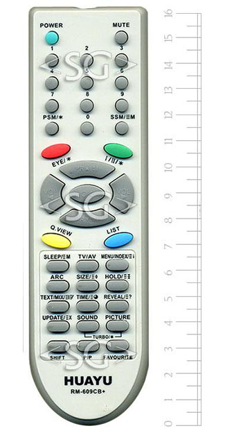 Пульт дистанционного управления для LG universal RM-609CB-3(609CB+) (корпус типа 6710V00124E+pip ) в коробке