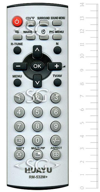 Пульт дистанционного управления для PANASONIC universal RM-532M+(532M3) (корпус типа EUR7717010+pip) в коробке