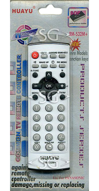 Пульт дистанционного управления для PANASONIC universal RM-532M+(532M3) (корпус типа EUR7717010+pip) в коробке