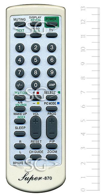 Пульт дистанционного управления для SONY universal SUPER-870 (корпус типа RM-870 mini белый) в коробке