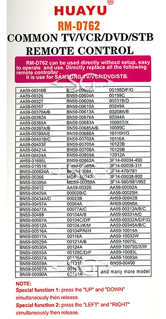 Пульт дистанционного управления для SAMSUNG universal RM-D762 (корпус типа BN59-00702A LCD) блистер