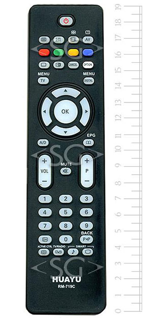 Пульт дистанционного управления для PHILIPS universal RM-719C (корпус типа RC2034301/01 lcd) блистер
