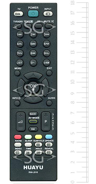 Пульт дистанционного управления для LG universal RM-L810 (корпус типа AKB33871401 lcd) блистер