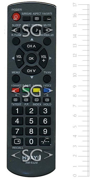 Пульт дистанционного управления для PANASONIC universal RM-932M (корпус типа 2QAHB000073 lcd) блистер