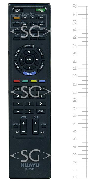 Пульт дистанционного управления для SONY universal RM-D959 (корпус типа RM-GA019 lcd) блистер