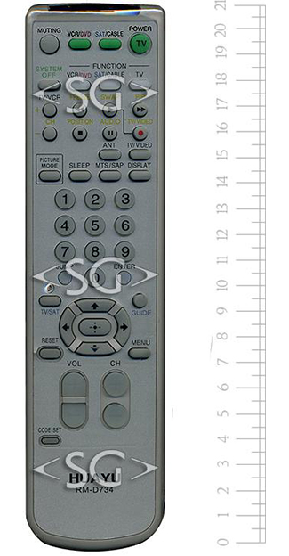 ����� �������������� ���������� ��� SONY universal RM-D734 (������ ���� RM-Y181 tv/dvd+vcr/sat) �������