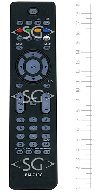 Пульт дистанционного управления для PHILIPS universal RM-719C (корпус типа RC2034301/01 lcd) в коробке