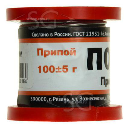 Припой ПОС-61 1,5 мм проволока (катушка 100 гр.) ГОСТ21931-76