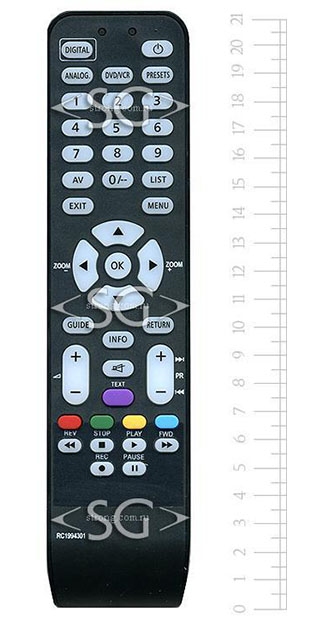 Пульт дистанционного управления для THOMSON RC1994301 (3139 238 16542) /TCL RC1994301