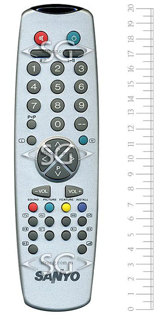 Пульт дистанционного управления для SANYO 11UV19-2 (11UV30-1, RC-3040, RC-2000) VESTEL / TECHNO/ AKIRA белый/серебро /orig./