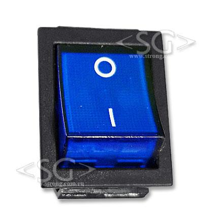 Переключатель KCD4-201 (KCD4-201N11CBKA) 16A 4pin BLUE light