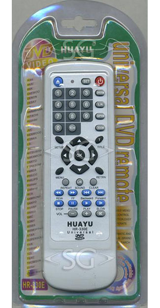 Пульт дистанционного управления универсальный для DVD (ввод кода) HR-330E (блистер)