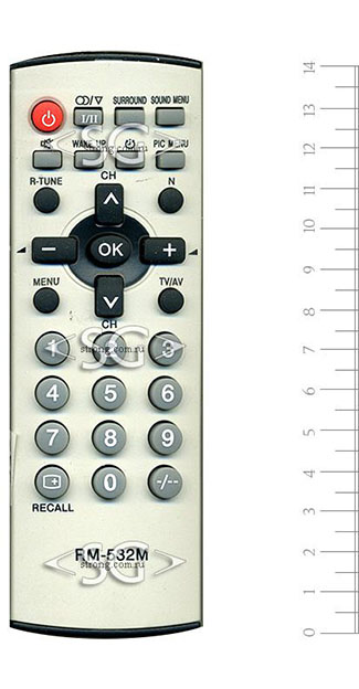 Пульт дистанционного управления для PANASONIC universal RM-532M (корпус типа EUR7717010) в коробке