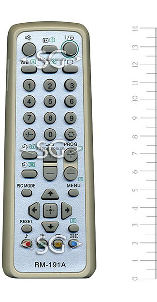 Пульт дистанционного управления для SONY universal RM-191A (корпус типа RM-W103 белый) в коробке