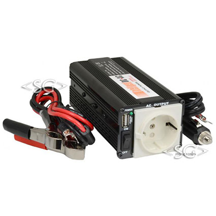 Инвертор Intelligen DC/AC 300W, вход12V, вых. 220V(розетка 220V заземл.) +USB +5V(0.5A)