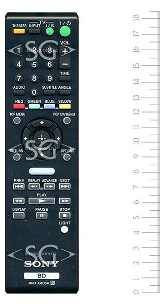 Пульт дистанционного управления для SONY RMT-B105A BD PLAYER /orig./