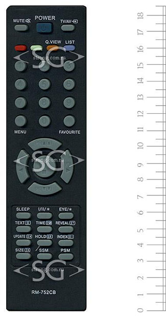 Пульт дистанционного управления для LG universal RM-752CB (корпус типа MKJ33981406) в коробке