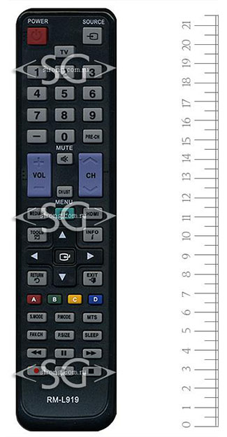 Пульт дистанционного управления для SAMSUNG universal RM-L919 (корпус типа BN59-01014A lcd) в коробке