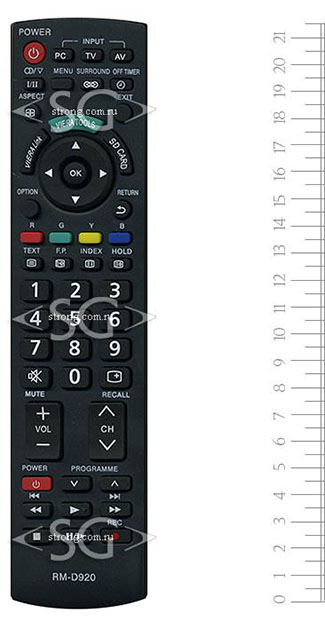 Пульт дистанционного управления для PANASONIC universal RM-D920+3D (корпус типа N2QAYB000370 (399) viera lcd) в коробке