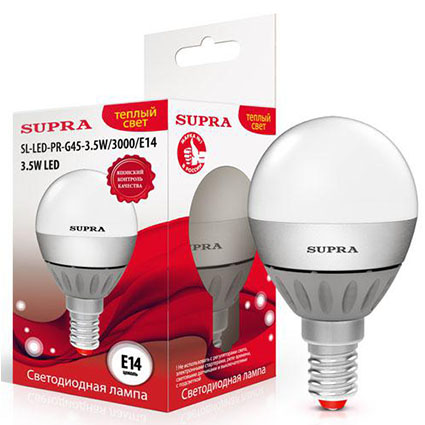 ����� ������������ E14 3.5W ��� ���� ?45�� h77�� 3000K-��. 300�� (SL-LED-PR-G45-3.5W/3000/E14)