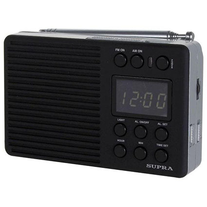 Радиоприемник SUPRA ST-112 sil/bl SW1-7/AM/FM(64-108 МГц)циф.наст.,перен.160гр,300мВт,3V(2*AA)+3,5мм