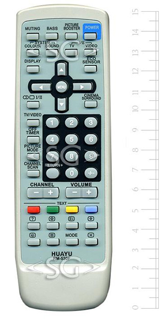 Пульт дистанционного управления для JVC universal RM-530F (корпус типа RM-C1013 белый) блистер/в коробке