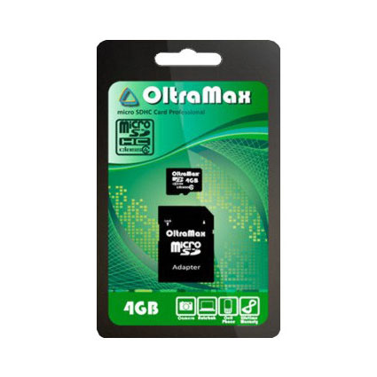 Карта памяти Micro SDHC 4Gb Class 4 c адаптером SD
