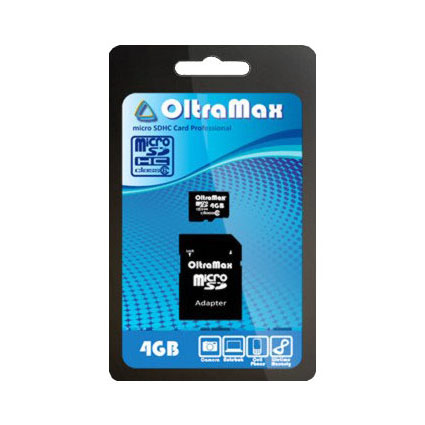 Карта памяти Micro SDHC 4Gb Class 6 c адаптером SD