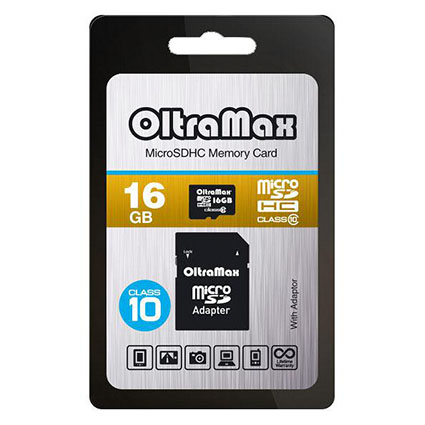 ����� ������ Micro SDHC 16Gb Class 10  c ��������� SD
