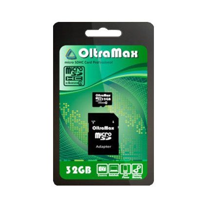 Карта памяти Micro SDHC 32Gb Class 4 c адаптером SD