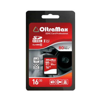 Карта памяти SDHC 16Gb Class 10 UHS-1 80 MB/s