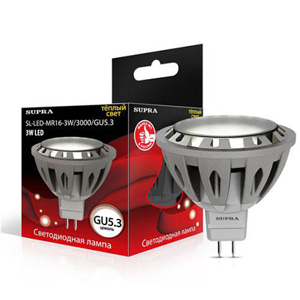 ����� ������������ GU5.3 3(25)W ����. ?50�� h52�� 3000K-��. 210�� (SL-LED-MR16-3W/3000/GU5.3)
