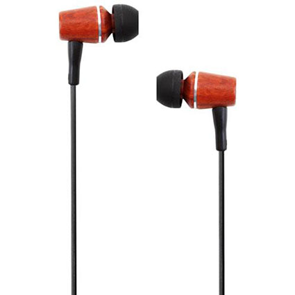 Наушники SUPRA NE-03 вкладыши, нат.дерево яблоня ,20-20KHz,98±3дБ,16 Ом,?10мм,шнур ткань1,2м,3.5мм L