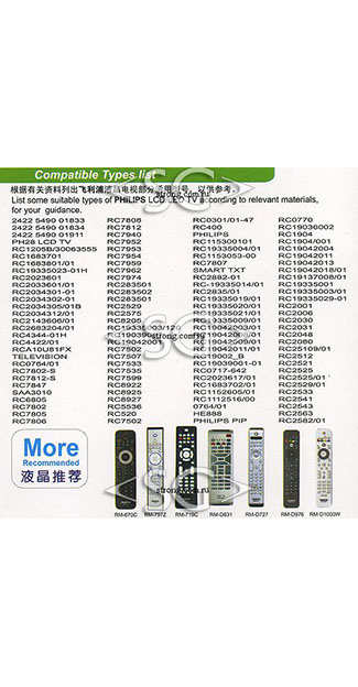 ����� �������������� ���������� ��� PHILIPS universal RM-L1030 (������ ���� 2422 5490 2543) �������