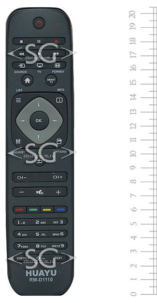 Пульт дистанционного управления для PHILIPS universal RM-D1110 (корпус типа 2422 549 90467 (YFK309-001)) блистер