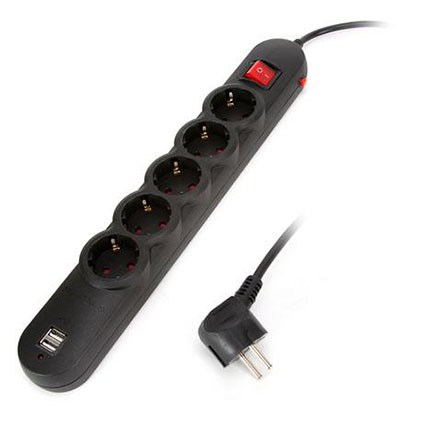 ������� ������ SUPRA SF-5-ESC-USB-1,8� ������ � ����. 5 ���. � �����.10�/2200�� (���)+2USB 1000��/5V