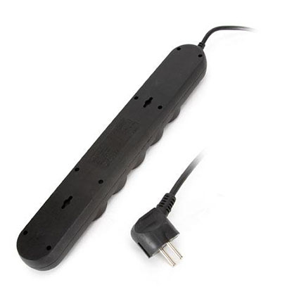 Сетевой фильтр SUPRA SF-5-ESC-USB-5м чёрный с выкл. 5 роз. с зазем.10А/2200Вт (мах)+2USB 1000мА/5V