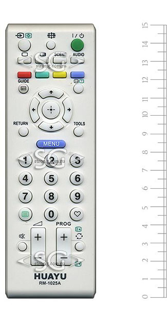 Пульт дистанционного управления для SONY universal RM-1025A (корпус типа RM-ED017(ED014)W (мини)белый) блистер