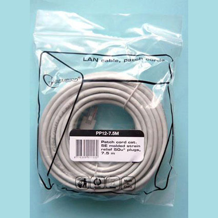 Патч-корд UTP (RJ45-RJ45) кат. 5е литой, многожильный 7,5м.