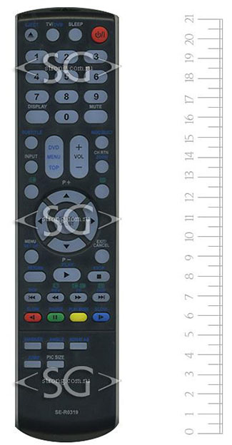 Пульт дистанционного управления для TOSHIBA SE-R0319 черный (= SE-R0337 белый) tv+dvd