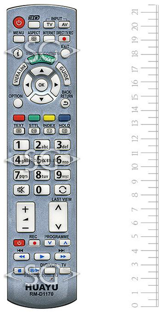 Пульт дистанционного управления для PANASONIC universal RM-D1170 (корпус типа N2QAYB000572 3D, viera) блистер