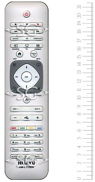 Пульт дистанционного управления для PHILIPS universal RM-L1128W белый (корпус типа 2422 549 90477) 3D, ambil. smart(блистер)