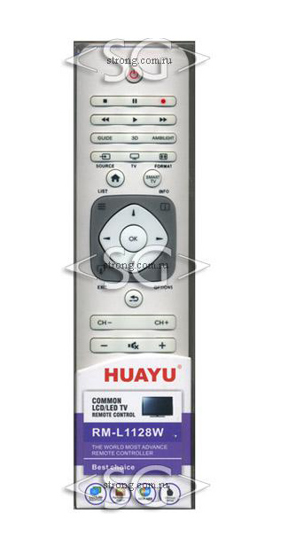 Пульт дистанционного управления для PHILIPS universal RM-L1128W белый (корпус типа 2422 549 90477) 3D, ambil. smart(блистер)