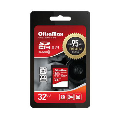 Карта памяти Micro SDHC 32Gb Class 10 UHS-1 95 MB/s c адаптером SD PREMIUM SERIES (U3)
