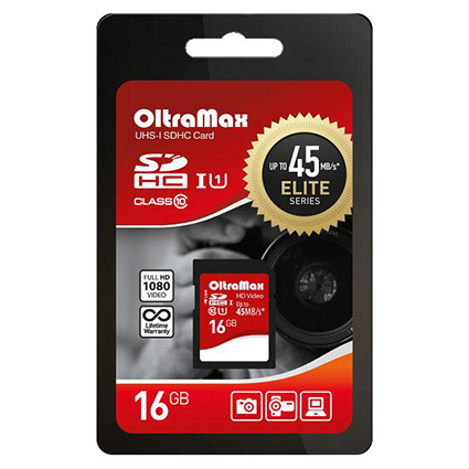 ����� ������ SDHC 16Gb Class 10 UHS-1 45 MB/s  ELITE SERIES