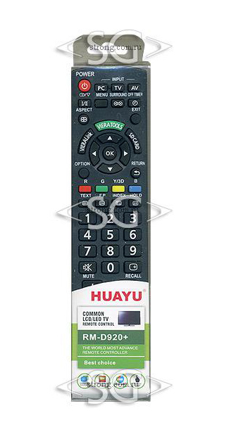 Пульт дистанционного управления для PANASONIC universal RM-D920+3D (корпус типа N2QAYB000370 (399) viera lcd) блистер