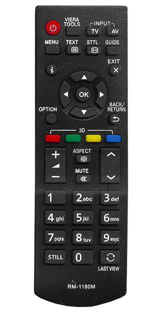 Пульт дистанционного управления для PANASONIC universal RM-1180M (корпус типа N2QAYB000815 +3D) блистер