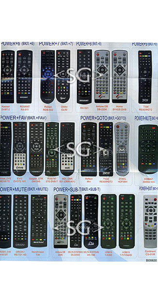 Пульт дистанционного управления универсальный для DVB-T2 ресиверов+TV ver.2019(инст. на русс.яз. с цв.фото)блистер