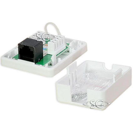 Розетка компьютерная RJ-45 (8p8c) категория 5е, 1 гнездо (+скотч, саморезы)