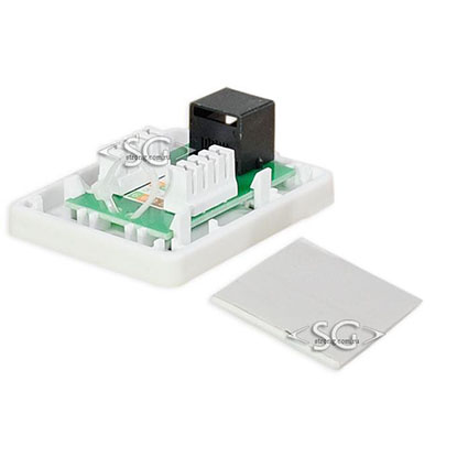 Розетка компьютерная RJ-45 (8p8c) категория 5е, 1 гнездо (+скотч, саморезы)